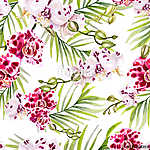 Beautiful watercolor pattern with orchid flowers. vászonkép, poszter vagy falikép
