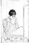 Mary Cassatt: A levél 2 (id: 1893) többrészes vászonkép