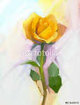 Sárga rózsabogár, zöld leveles olajfestéssel vászonkép, poszter vagy falikép