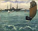 A Kearsarge hadihajó Boulogne-nál (1864) (id: 2794) többrészes vászonkép
