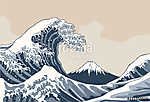 Ocean waves, Japanese style illustration vászonkép, poszter vagy falikép