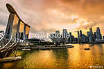 Szingapúr város látképe napnyugtakor. (id: 5896) többrészes vászonkép