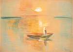 Napnyugta (Aranyhíd, Balatoni naplemente) (1935) - színverzió vászonkép, poszter vagy falikép