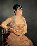 Edouard Manet: Hölgy rózsaszín ruhában (id: 2799) többrészes vászonkép