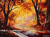 Olajfestés - őszi erdő vászonkép, poszter vagy falikép