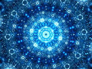 Blue glowing spherical fractal artwork vászonkép, poszter vagy falikép