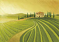 Régi olasz farm vászonkép, poszter vagy falikép