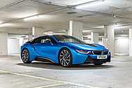 BMW i8 Blue Side Garage vászonkép, poszter vagy falikép