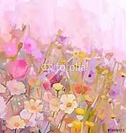 Színpompás virágok (olajfestmény reprodukció) vászonkép, poszter vagy falikép