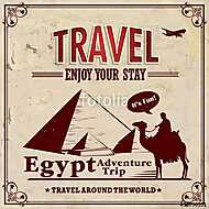 Vintage utazás Egyiptom ünnepi plakát vászonkép, poszter vagy falikép