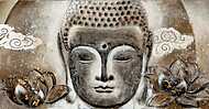 Buddha és lótuszvirágok vászonkép, poszter vagy falikép