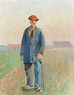 Vidéki férfi, sétabottal vászonkép, poszter vagy falikép