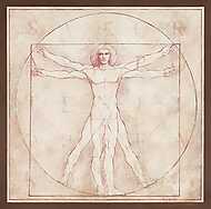 Vitruvian Man, 1490 (átdolgozás) - Fresco Version vászonkép, poszter vagy falikép