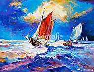 Az óceán és a csónakok vászonkép, poszter vagy falikép
