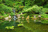 Japánkert, kis vízeséssel vászonkép, poszter vagy falikép
