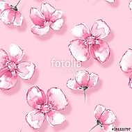 Floral seamless pattern 12. Watercolor background with pink flow vászonkép, poszter vagy falikép