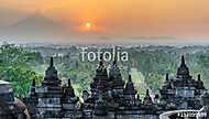 Sunrise panorama of Mount Merapi, Borobudur valey covered with m vászonkép, poszter vagy falikép