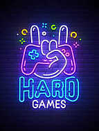 Hard games (neon series) vászonkép, poszter vagy falikép