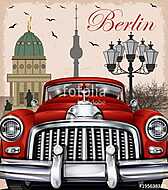Berlin retro poster. vászonkép, poszter vagy falikép