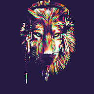 Wolf Vector Pop Art Illustration vászonkép, poszter vagy falikép