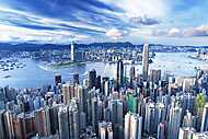 Hongkong a Viktória-csúcsról nézve vászonkép, poszter vagy falikép