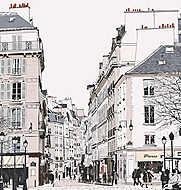 Párizs - utca Saint Germain-ban vászonkép, poszter vagy falikép