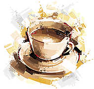 Digitális kávé vászonkép, poszter vagy falikép