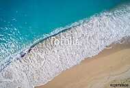 Aerial of the amazing Porto Katsiki beach in Lefkada island Greece vászonkép, poszter vagy falikép