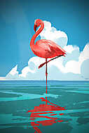 Flamingó a tengeren vászonkép, poszter vagy falikép