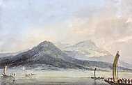 Lago Maggiore, Borromei szigetekről nézve (színverzió 1) vászonkép, poszter vagy falikép
