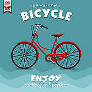 Vintage kerékpár retro plakát - kék vászonkép, poszter vagy falikép
