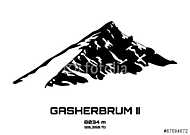 Vázlat vektoros illusztrációja a Gasherbrum II vászonkép, poszter vagy falikép