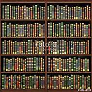 Bookshelf full of books background. Old library. vászonkép, poszter vagy falikép