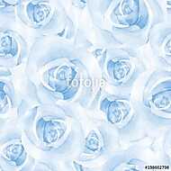 Delicate blue roses. Watercolor floral seamless pattern vászonkép, poszter vagy falikép