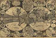 Antik világtérkép vászonkép, poszter vagy falikép