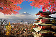 Japán tájkép, távolban a Fuji vászonkép, poszter vagy falikép