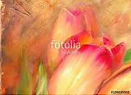 Tulipán közelről (olajfestmény reprodukció) vászonkép, poszter vagy falikép