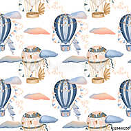 Retro hőlégballonok tapétaminta vászonkép, poszter vagy falikép