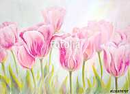 Pompázatos tulipánok kompozíciója (olajfestmény reprodukció) vászonkép, poszter vagy falikép