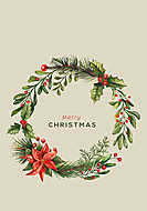 Klasszikus akvarell hatású karácsonyi grafika 4. (ajtódísz) vászonkép, poszter vagy falikép