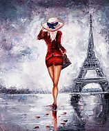 Nő Párizsban festmény vászonkép, poszter vagy falikép