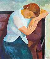 Pihenő nő portréja vászonkép, poszter vagy falikép