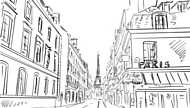 Párizsi utcák, Eiffel toronnyal vászonkép, poszter vagy falikép
