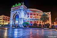 Éjszakai kilátás a Politeama Garibaldi színházra Palermo, Szicíl vászonkép, poszter vagy falikép