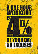 Egy órás edzés a nap 4 százaléka. Nincs mentség. Inspiri vászonkép, poszter vagy falikép