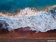 Top photo view from flying drone of azure coral sea landscape wi vászonkép, poszter vagy falikép