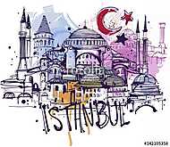 Isztambul Vázlat vászonkép, poszter vagy falikép