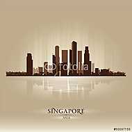 Szingapúr Ázsia városkép város sziluettje vászonkép, poszter vagy falikép