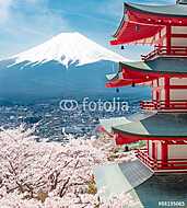 Chureito pagoda, háttér Fuji Mountain, Japán vászonkép, poszter vagy falikép