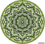 Vector green decorative mandala ornament vászonkép, poszter vagy falikép